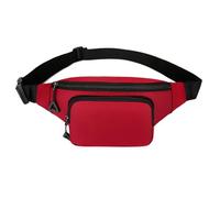 Sac banane avec sangle réglable - Sac banane pratique résistant à l'eau - Pour homme et femme, Couleur : rouge.