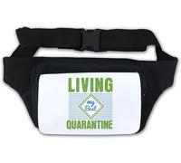 Sac banane avec slogan Living My Best Quarantine 2020 - Blanc, blanc, Taille unique