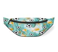 Sac banane avec trophée de football marbré coloré pour femmes, hommes, filles, garçons, enfants, sac banane pour voyage, sport, course à pied, couleur, M