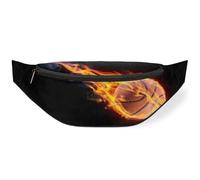 Sac banane Basketball On Fire pour femmes, hommes, filles, garçons, enfants, sac banane pour voyage, sport, course à pied, couleur, M