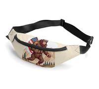 Sac Banane Bigfoot avec Drapeau américain, Sac à bandoulière pour Course à Pied, entraînement, 36 x 15 cm