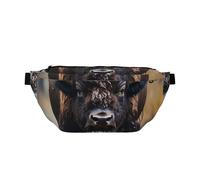 Sac banane bison nord-américain. Grande capacité, imperméable et résistant à la poussière, fermeture éclair sécurisée, convient pour les voyages et les activités de plein air, noir, taille unique