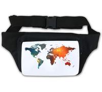 Sac banane blanc avec carte du monde de la nébuleuse cosmique