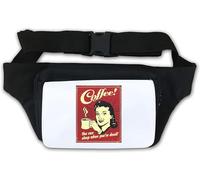 Sac banane blanc avec inscription « Coffee You can Sleep When You're Dead »