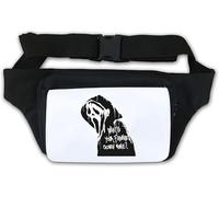 Sac banane blanc avec inscription « What is Your Favorite Scary Movie »