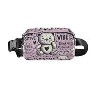 Sac banane blanc avec sangle réglable pour femme - Motif floral dessiné à la main, Ours Awesome Vibe, one size, Superbe ours vibrant