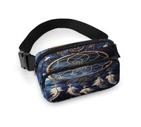 Sac banane blanc imprimé attrape-rêves fantaisie pour entraînement, voyage, course décontractée, course à pied, randonnée, cyclisme, attrape-rêves fantaisie, 20 x 13 cm, Attrape-rêves fantaisie blanc,