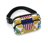 Sac Banane Blanc, Pratique et Efficace, entièrement imprimé, aux Couleurs du Drapeau des Îles Vierges américaines