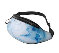 Sac banane bleu et blanc pour homme et femme - Sac banane tendance avec sangle réglable - Sac banane imperméable pour cyclisme