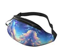 Sac banane bleu foncé Cosmos taille réglable bleu nuage bleu tendance imprimé Star Sky sac banane unisexe sac banane festival-goers - sac compact antivol pour téléphones et objets de valeur 14 x 35 cm