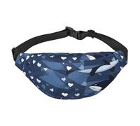 Sac banane bleu Killer Whale. Léger et imperméable, adapté pour les voyages et l'utilisation quotidienne, design tendance, pour homme et femme.