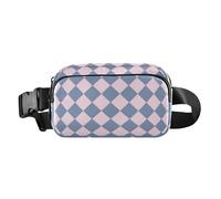 Sac banane bleu poudré à carreaux américains pour homme et femme, petit sac banane à fermeture éclair avec sangle réglable pour l'entraînement, la course à pied, la randonnée, Plaid américain bleu