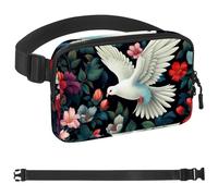 Sac banane Blue Flower Series White Pigeon pour homme et femme, sac banane pour voyage, marche, course à pied, randonnée, cyclisme, Multicolore 05, 1.5x9.0x5.9in/4x23x15cm