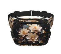 Sac banane bohème à motif lotus doré tendance, sac à bandoulière unisexe pour le voyage et le sport