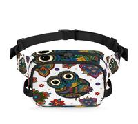 Sac banane bohème ethnique hibou multifonction pour voyage, sport, course à pied, sac banane imprimé hibou, sac banane pour femmes, hommes, filles, garçons, couleur, XL, Organiseur de sac