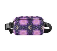 Sac banane bohème violet mystère lune tendance pour homme et femme Sac à bandoulière multifonction avec sangle réglable pour voyage, shopping, course à pied