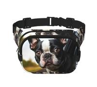 Sac banane Boston Terrier pour femme - Imperméable et réglable - Sac banane tendance et décontracté - Pour la course à pied, l'entraînement, la randonnée, les voyages - Noir - Taille unique, Noir ,