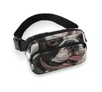 Sac banane Boston Terrier pour homme et femme - Réglable - Style décontracté - Pour voyage, sport, randonnée - Blanc - 20,1 x 13 cm, blanc, 7.9x5.1inches