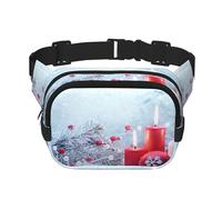 Sac banane carré à double couche avec impression intégrale, tissu sergé durable, sac banane multi-poches pour sports de plein air, voyage