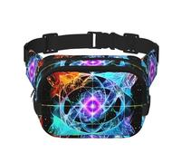 Sac banane carré à huit dimensions double couche - Sac banane unisexe partout pour la course, les voyages, la randonnée, le fitness, noir, taille unique, Noir/blanc, One Size