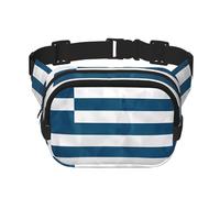 Sac banane carré avec imprimé drapeau grec, grande capacité, réglable, pour voyage et sport de plein air
