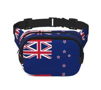 Sac banane carré double couche avec drapeau de la Nouvelle-Zélande/sangle réglable au niveau de la poitrine, pour voyage, entraînement, course à pied, imprimé avec