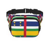 Sac banane carré double couche avec drapeau de l'Afrique centrale, sac à bandoulière/poitrine réglable, pour voyage, entraînement, course à pied, imprimé avec