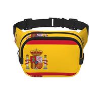 Sac banane carré double couche avec drapeau espagnol - Sac de voyage tendance avec Bel réglable, noir, One Size