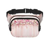 Sac banane carré double couche avec impression intégrale, tissu sergé durable, sac banane multi-poches pour sports de plein air, voyage