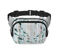 Sac banane carré double couche avec impression intégrale, tissu sergé durable, sac banane multi-poches pour sports de plein air, voyage