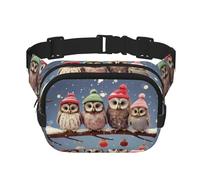 Sac banane carré double couche avec imprimé sur toute la surface, tissu sergé durable, sac banane multi-poches pour sports de plein air, voyage