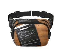 Sac banane carré double couche avec motif de film - Mini ceinture réglable - Pour exercice, course à pied, voyage, randonnée, noir, One Size