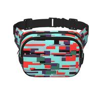 Sac banane carré double couche avec sangle réglable pour activités de plein air, noir, taille unique, Noir , Taille unique