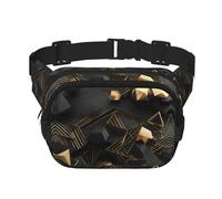 Sac banane carré double couche avec sangle réglable pour activités de plein air, noir, taille unique, Noir , Taille unique