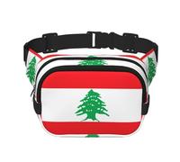 Sac banane carré double couche drapeau du Liban avec sangle réglable sur la poitrine, pour voyage, entraînement, course à pied, imprimé