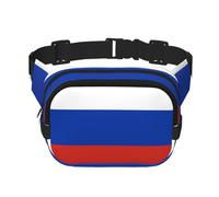 Sac banane carré double couche drapeau russe avec sangle réglable pour activités de plein air, noir, taille unique, Noir , Taille unique