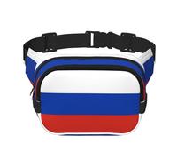 Sac banane carré double couche drapeau russe / sangle réglable au niveau de la poitrine, pour voyage, entraînement, course à pied, imprimé avec