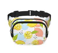 Sac banane carré double couche fruits citron mini taille réglable sac ceinture sac exercice course voyage randonnée, noir, One Size