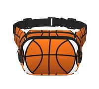 Sac banane carré double couche imprimé basket-ball pour homme et femme, noir, One Size