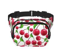 Sac banane carré double couche imprimé cerises rouges pour homme et femme