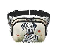 Sac banane carré double couche imprimé dalmatien pour homme et femme, noir, One Size
