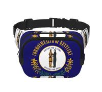 Sac banane carré double couche imprimé drapeau de l'État du Kentucky pour homme et femme, noir, One Size