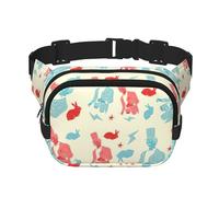 Sac banane carré double couche imprimé lapin magicien pour homme et femme