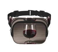 Sac banane carré double couche pour bouteille de vin - Taille réglable - Pour exercice, course à pied, voyage, randonnée, noir, One Size