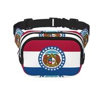 Sac banane carré double couche pour homme et femme, imprimé drapeau de l'État du Missouri, sac banane léger, pour course à pied et randonnée
