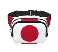 Sac banane carré double couche pour homme et femme, imprimé drapeau japonais, sac banane léger, pour course à pied et randonnée