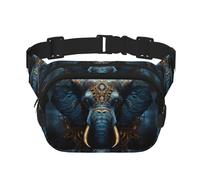Sac banane carré double couche pour homme et femme, imprimé éléphant léger, pour course à pied et randonnée