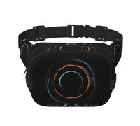Sac banane carré double couche - Sac à bandoulière/sangle de poitrine réglable, pour voyage, entraînement, course à pied, imprimé mystérieux trous noirs cosmiques