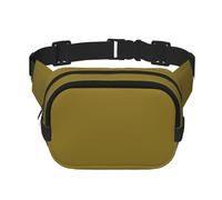 Sac banane carré double couche vert mousse avec imprimé intégral, tissu sergé durable, sac banane multi-poches pour sports de plein air voyage