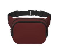 Sac banane carré double couche violet châtaigne avec imprimé intégral, tissu sergé durable, sac banane multi-poches pour sports de plein air, voyage